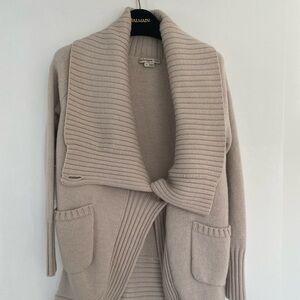 HAUTE HIPPIE WOOL NUDE CARDIGAN SWEATER